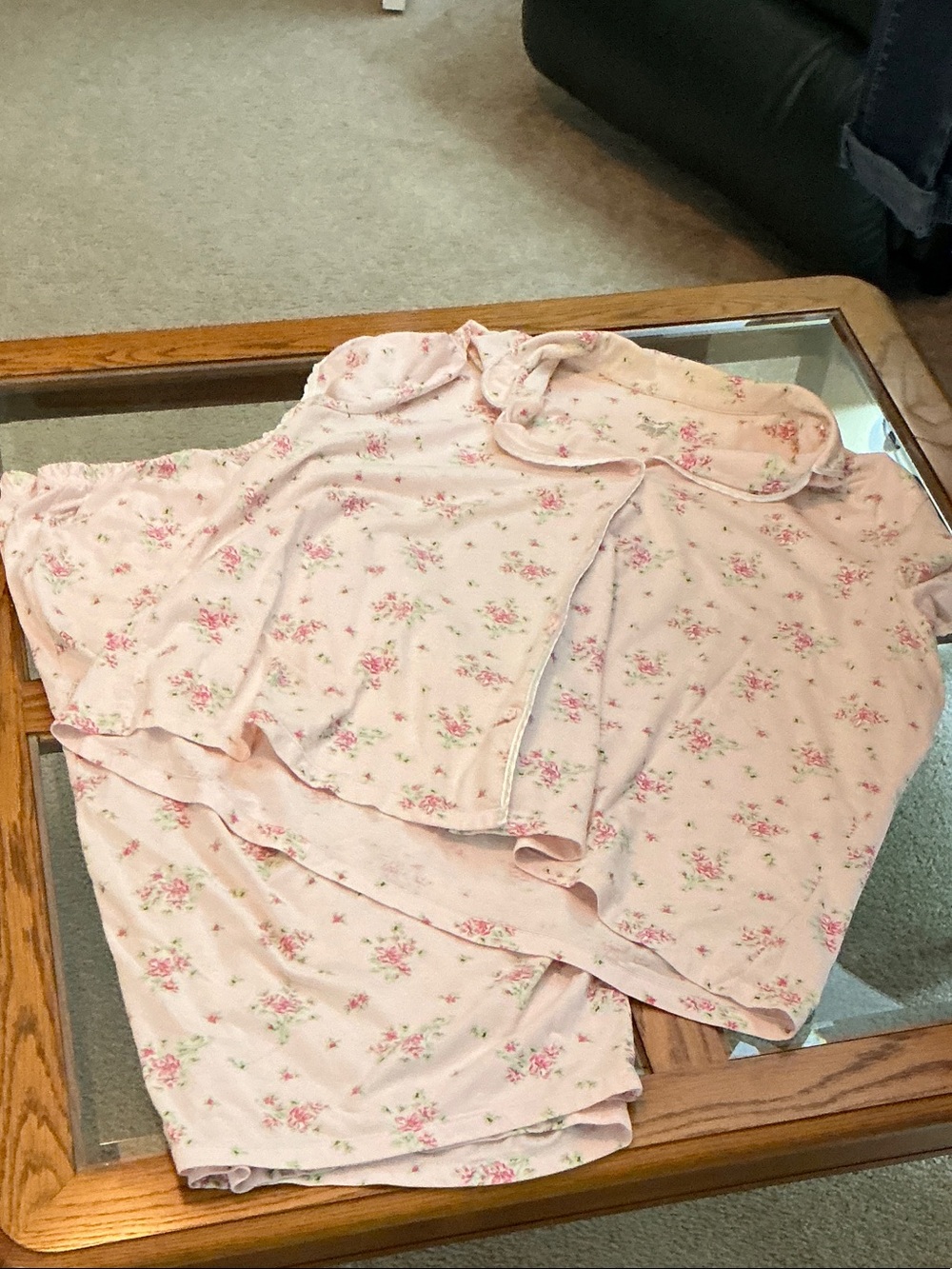 Women's Pink Floral Short-Sleeve Pajama Set